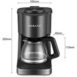 Sokany Quality 6-Cup Drip Coffee Maker, Simply Brew Compact Drip Filter Coffee Machine, Front Access Easy Fill ,Auto Keep Warm Function And Smart Anti-Drip System
