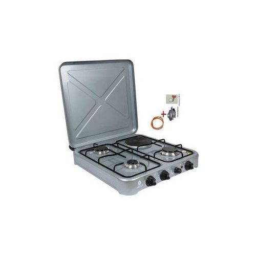 Nunix Top Table 4 Burner Cooker 3 Gas + 1 Electric Hot Plate