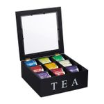 9 Grid Tea Bags Organizer Box Now Available In Black Or White
