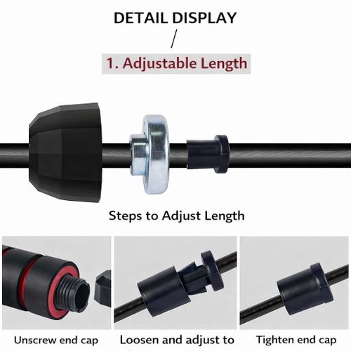 Adjustable Speed Anti-slip handles Jump Rope with Steel Wire Core – Black &amp; Red