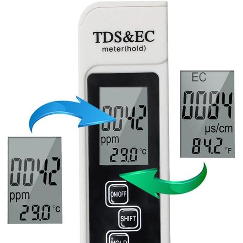 White LCD Digital Salinity and Temperature Meter for Aquariums and Ponds