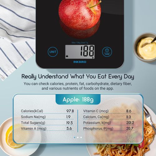 Inkbird Bluetooth Digital Kitchen Scale Smart Food Scale for Fitness Cooking