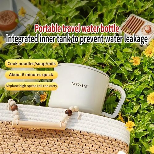 Portable Foldable Electric Kettle 500ml Stainless Steel Travel Hot Water Cup