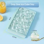 Ice Cube Tray with Lid - Round Ice Tray for Freezer with Lid - Ice Cube Trays for Freezer (One Tray Only)