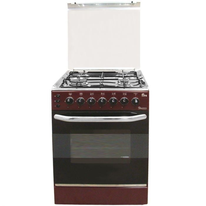 Ramtons EB/303-5694 - 4 Gas Roti + Auto Ignition Cooker - Dark Red (1YR WRTY)
