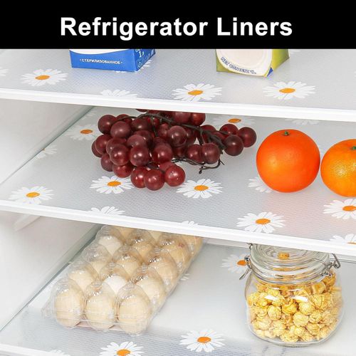 KnMn 45x500 CM Shelf Liner for Kitchen Cabinets Non Adhesive Waterproof Drawer Liner Floral Pattern