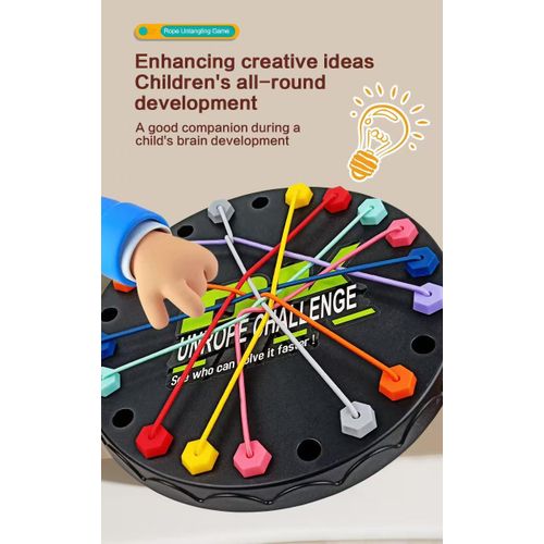 Board Games,Puzzle Toy, Stimulates Intelligence Parent-Child Interactive Toy Parent-Child Rope Untangling Game - Fun, Interactive Puzzle Game to Promote Family Bonding and Cognitive Development