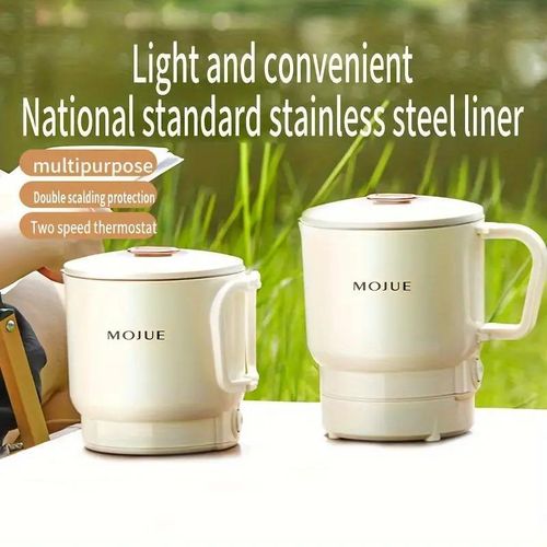 Portable Foldable Electric Kettle 500ml Stainless Steel Travel Hot Water Cup