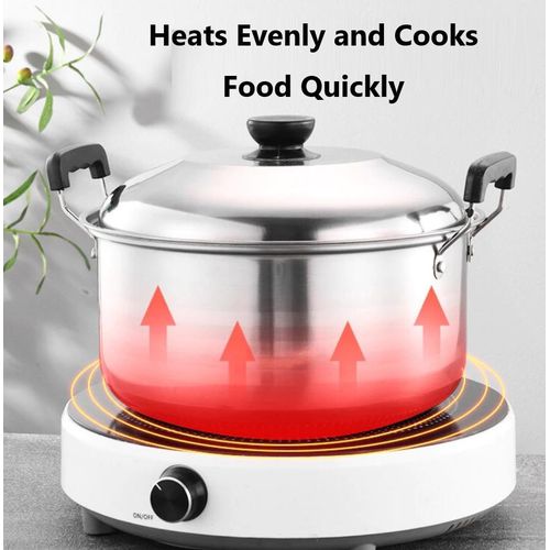 12 PCS Stainless Steel Cookware Set Cooking Pots With Lid And Steamer