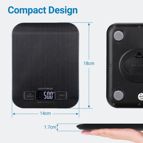 Inkbird Food Scale Digital Kitchen Scale Stainless Steel Platform Backlit LCD