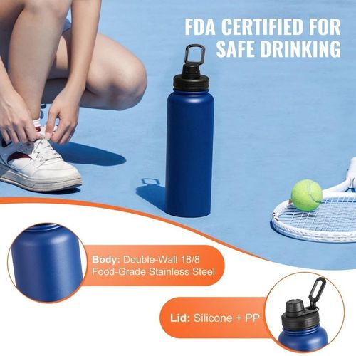 40oz stainless steel thermos, outdoor portable sports water bottle