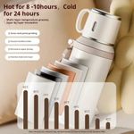 600ml Portable Outdoor Camping Travel Vacuum Insulated Mug, 316 Stainless Steel Insulated Mug, with Filter Lid - White