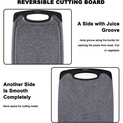 CYFAZA Cutting Boards for Kitchen, Large-Small Cutting Board Set of 3, Dishwasher Safe, Juice Groove, Easy Grip Handle, Non-Slip Rubber Cutting Board