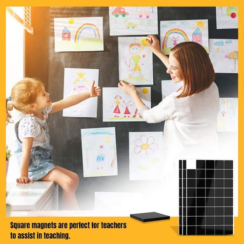 110Pcs Square Magnetic Tape Strip with Adhesive Backin One Side Self Adhesive on The Other Side for Fridge Organisation,Art Project,Classroom