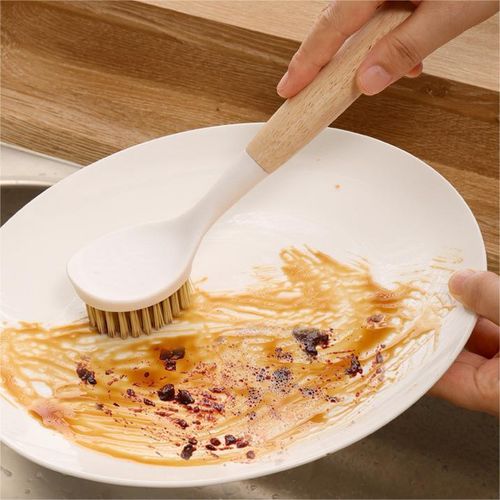 3pcs kitchen cleaning brush, wooden handle pot brush, dish brush