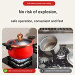 26CM Enamel Micro-Pressure Cooker, Fine Iron and Titanium Ceramic Non-Stick Soup Pot, Stew Pot, Multi-Function Cooking Pot, Gas Universal - Orange