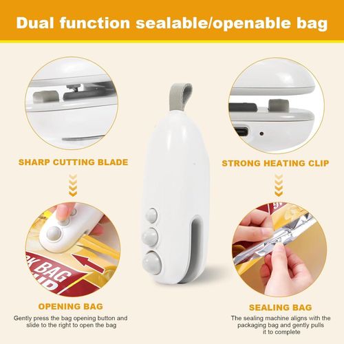 Mini Food Bag Sealer, Portable Heat Sealing Tool for Snack Preservation (1 PC)