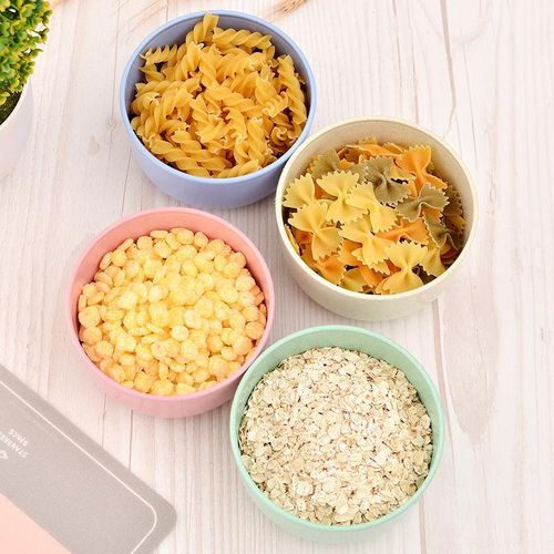 Household 4pcs Bowl Wheat Straw Environmental Protection Bowl Dinner plate Noodle Kitchen &amp; Dining room appliances Plates