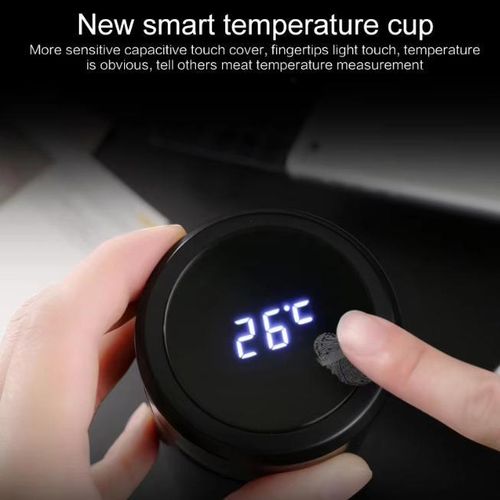 Homemate 500ML Temperature Display Thermos Cup Water Bottle Stainless Steel Divided Thermos Bottle Outdoor Black Vacuum Flask Insulated Cup Gift