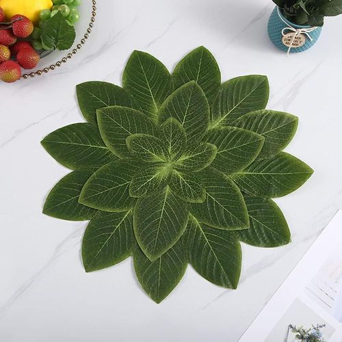 Simulated leaf placemat, waterproof/oil-proof and heat-insulating mat