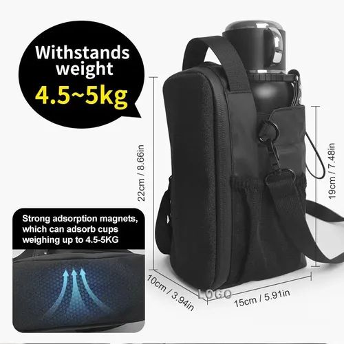 CustomWaterproof Nylon Zipper Magnet Phone Crossbody Pouch Sport Fitness Water Bottle Holder Magnetic Gym Bag for Gym with Strap