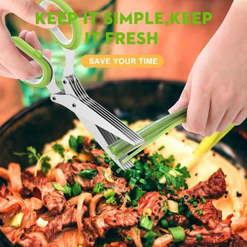 Kitchen Scissors, Five-Layer Scissors + Brush + Knife Cover