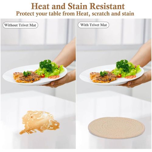 Flushrenic Mats Set for Hot Dishes,Anti Stain Hot Pads Plate,Heat Resistant Mat Protect Counter,Hot Pads for Hot pots and Pans,Hot Pot Holders Set