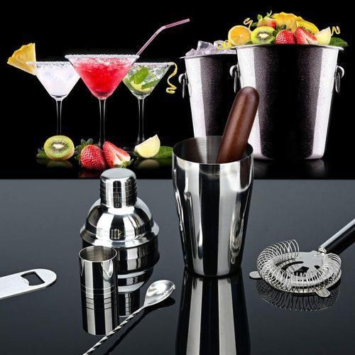 7-piece portable bartending tool set, 750ml cocktail shaker set