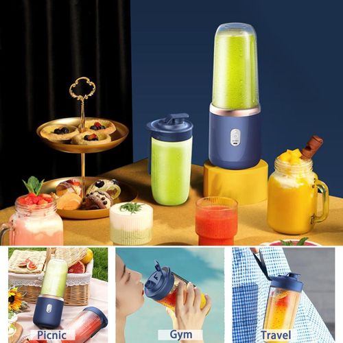 Personal Blender for Shakes &amp; Smoothies, 400ml – 2 To-Go Portable Cups &amp; Lids, Easy Clean, High-Speed Mixer for Juices, Kitchen, Baby Food – Powerful Motor, Safe Double Tap
