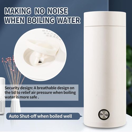 TIMBUTUS Portable Travel Electric Kettle 400ml – Stainless Steel Water Boiler with Boil-Dry Protection &amp; Leak-Proof Lid