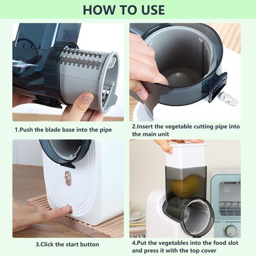 TodyJeyHo New Electric Cheese Grater, Electric Salad Maker, Multi-function Grater, Automatic Vegetable Chopper Slicer, Professional Multi-conical Blade, Stainless Steel