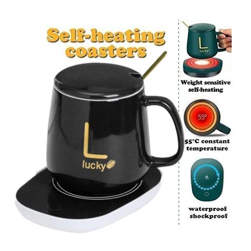 Electric Coffee Cup Mug / Warmer Heater Pad/Heated Coaster,55 Degree Constant Temperature Ceramic Cup
