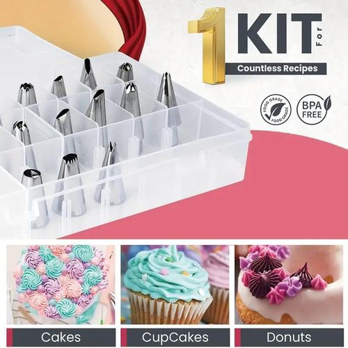 116-piece cake decorating and baking tool set, with storage box
