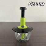 Multi-functional Stainless Steel Manual Food Chopper - Green