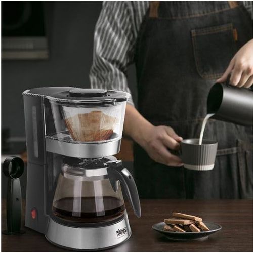 WINNING STAR Coffee Maker Machine with Filter 1.2L Glass Coffee Pot/ Water Tank Non-Stick Coated Hot Plate Warm Keeping/ Automatic Pause Function 1.1m Copper Charging Cable VDE Plug