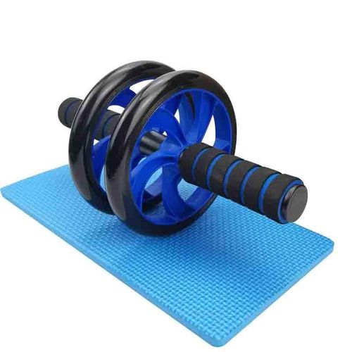 Five-piece ab wheel workout set, gym push-up machine - blue