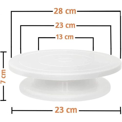 Round Easy Rotate Cake Stand for Rotating Platform for Cake Baking, 28 cm, Cake Decoration Turning Table