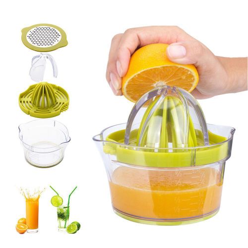 Citrus Lemon Orange Juicer Manual Hand Squeezer with Built-in Measuring Cup and Greater