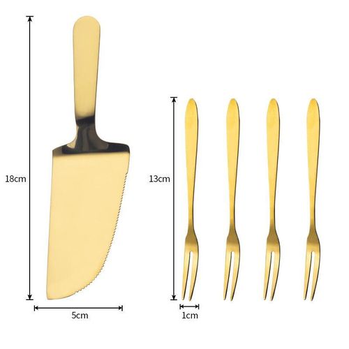 Stainless Steel Cake Server Pie Server Pie Cutter with 4pcs Fruit Forks