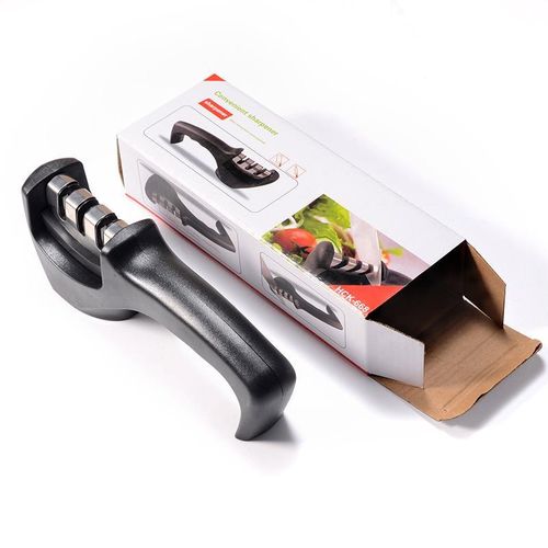 CYFAZA Kitchen Knife Accessories: 3-Stage Knife Sharpener Helps Repair, Restore, Polish Blades and Cut-Resistant Glove Black