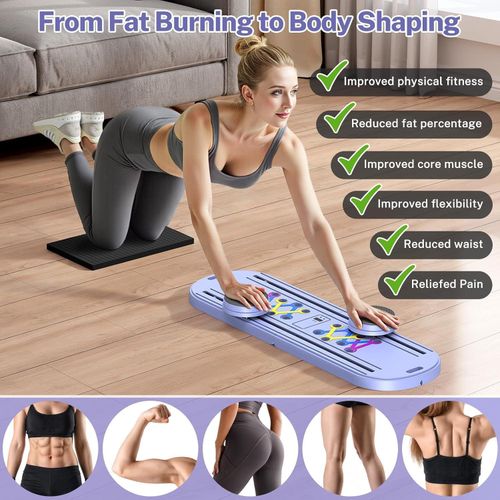 TodyJeyHo Pilates Board, Foldable Pilates Reformer Equipment with Timer, 7-in-1 Multi-Purpose Portable Pilates Reformer Machine Home Pilates Kit for Home Workout, Fitness, Exercise, Abs, Core Equipment
