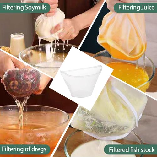 6PCS Cheese Cloths Bag For Straining, Nut Milk Bag - Reusable Straining Bags for Vegetable, Soy Milk, Dumpling Fillings,Squeeze Bags for Straining Oat Milk, Celery Juice Nut
