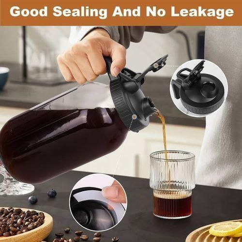 64 oz Cold Brew Coffee Maker, Mason Jar Cold Water Coffee Maker with Filter and Cleaning Brush