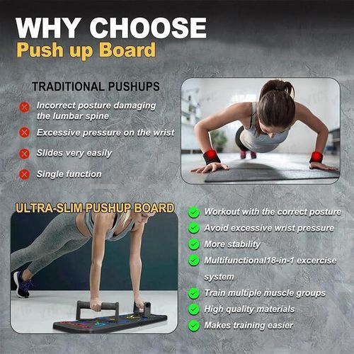 VIC Portable Multifunctional PuSh-up Board Set With Handles Foldable Fitness Equipment