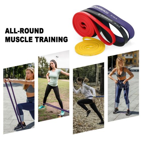 4Pcs Pull Up Assist Bands Set Resistance Loop Bands Powerlifting Workout Exercise Stretch Bands