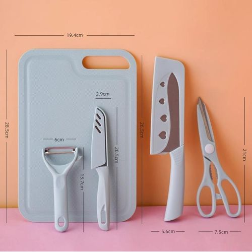 K-n-i-f-e Set  5 Pieces with Chopping Board