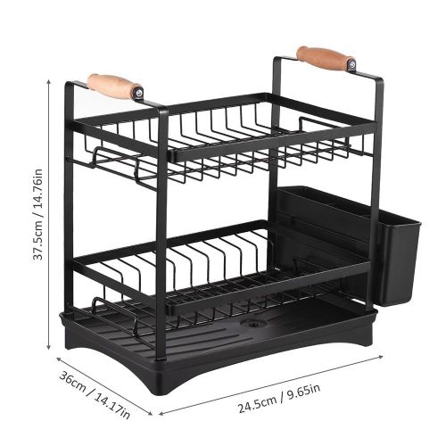 Dish Drying Rack 3-Tier Dish Racks with Detachable Drainboard Chopstick Rack Bowl Holder Storage Rack for Kitchen Counter