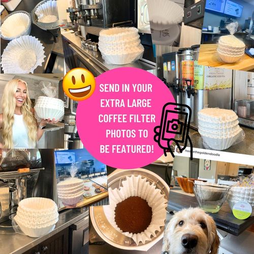 Flushrenic 100 Pack Commercial Coffee Filters,Large Coffee Filters,Premium Quality, All-Natural,Big &amp; Tall Filters Compatible with Coffee Machines