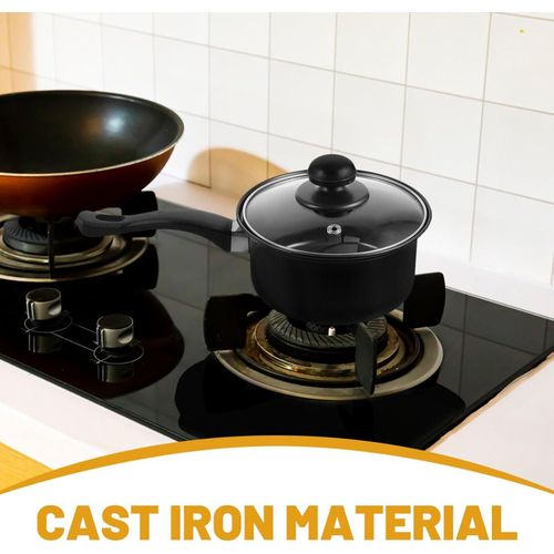13-Piece Black Nonstick Cookware Set - Lightweight Stainless Steel Pots and Pans with Glass Lids