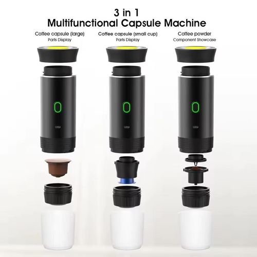 Wireless Electric Portable Espresso Coffee Machine 3-in-1 Capsule Powder Travel Coffee Maker